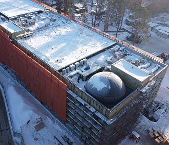 Девятиметровый купол планетария смонтировали в новом кампусе НГУ