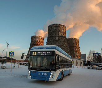 Новый троллейбус №8 в Новосибирске прошёл проверку 25-градусным морозом