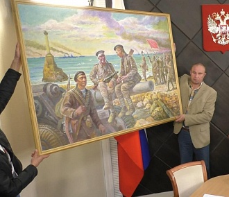 Мэр Локоть подарил Севастополю картину новосибирского художника