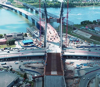 Строительство четвёртого моста вышло на финишную прямую: смотрим с дрона