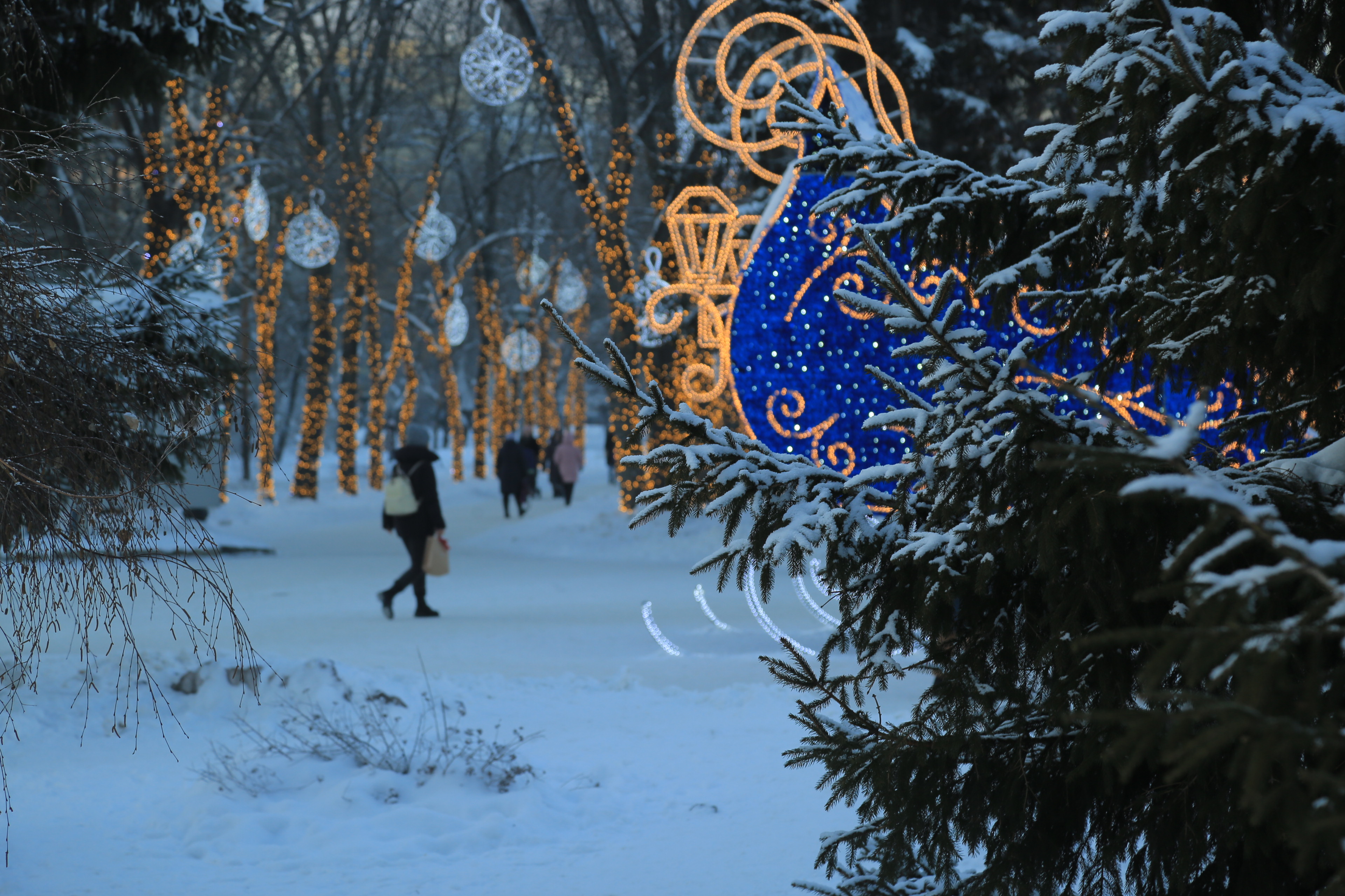 Новосибирск новогодний: Первомайский сквер