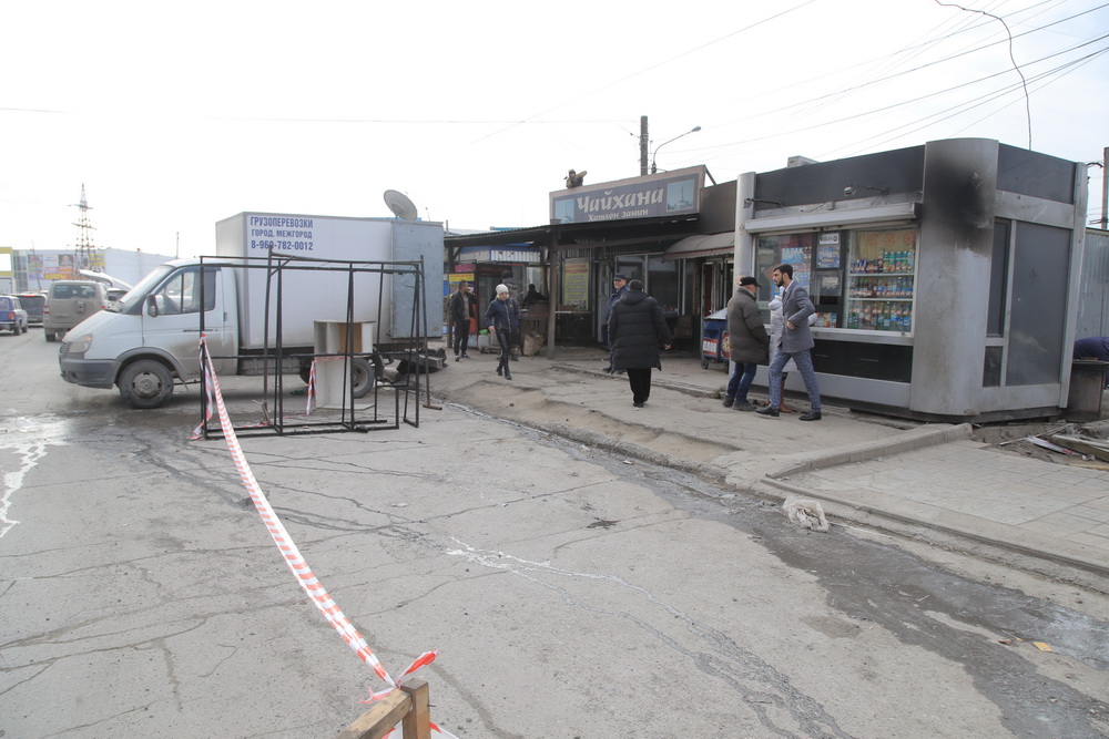 Снос киосков в районе бывшей барахолки (октябрь 2019 года)