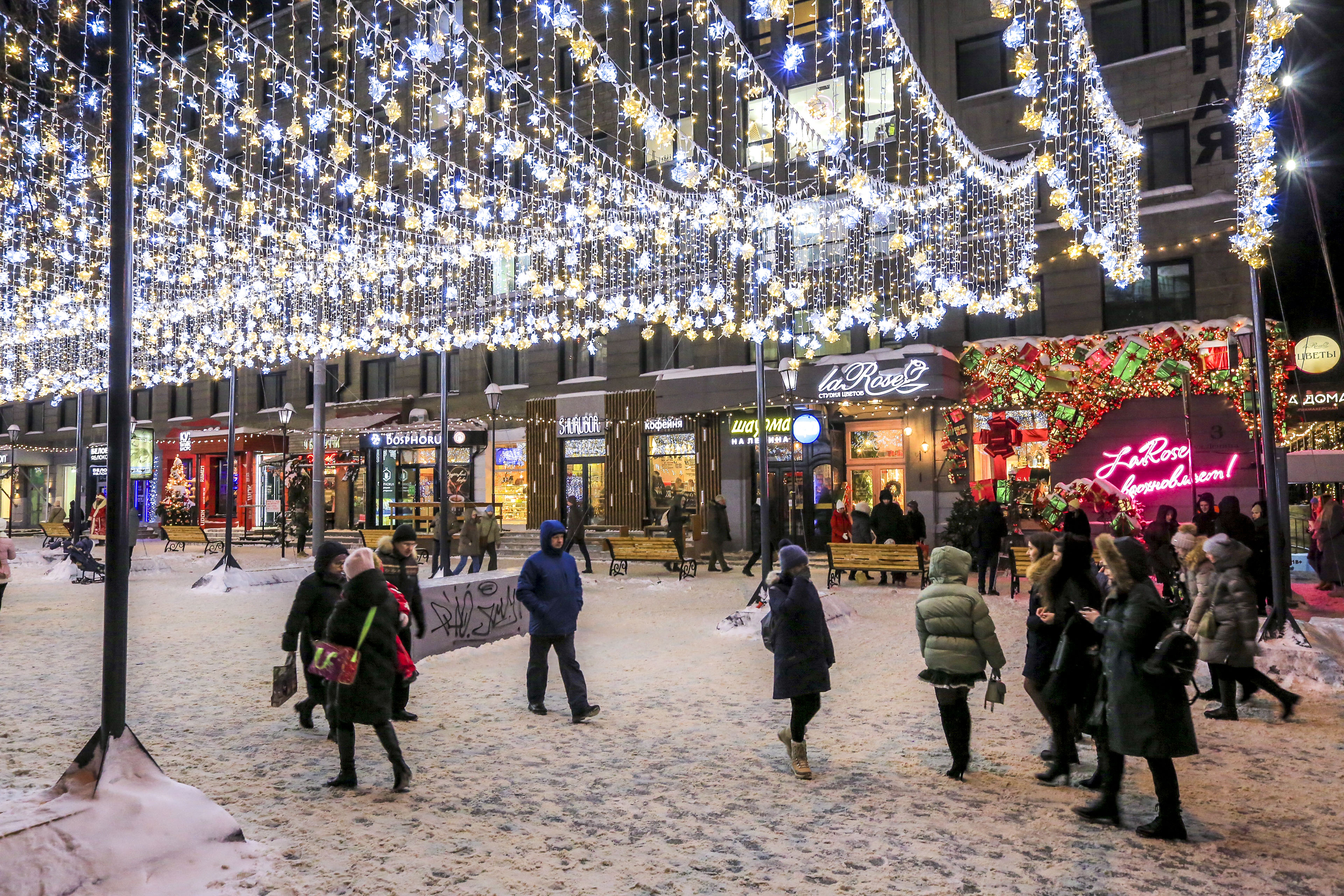 Новосибирск новогодний: улица Ленина