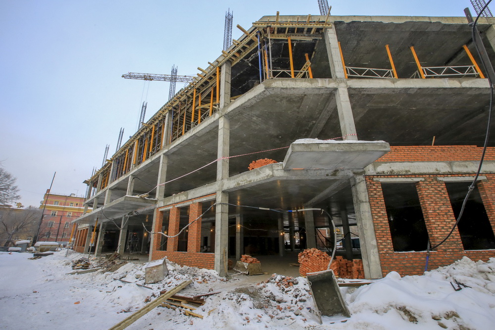 Строительство школы №54. Январь 2022 года