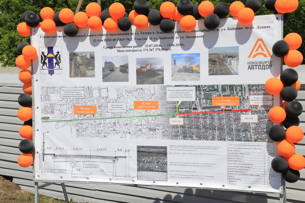 Открытие новой дороги на улице Титова. Июнь 2019 года