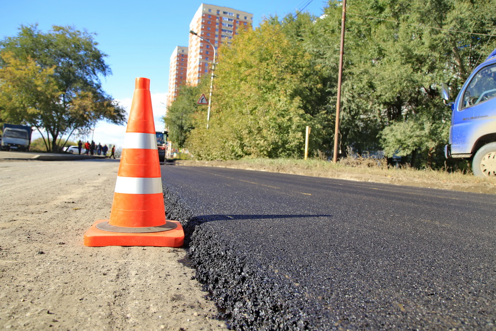 Ремонт на улице Сержанта Коротаева. Сентябрь 2021 года