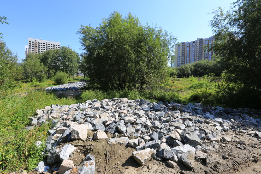 Строительство парка «Каменка». Август 2023 года