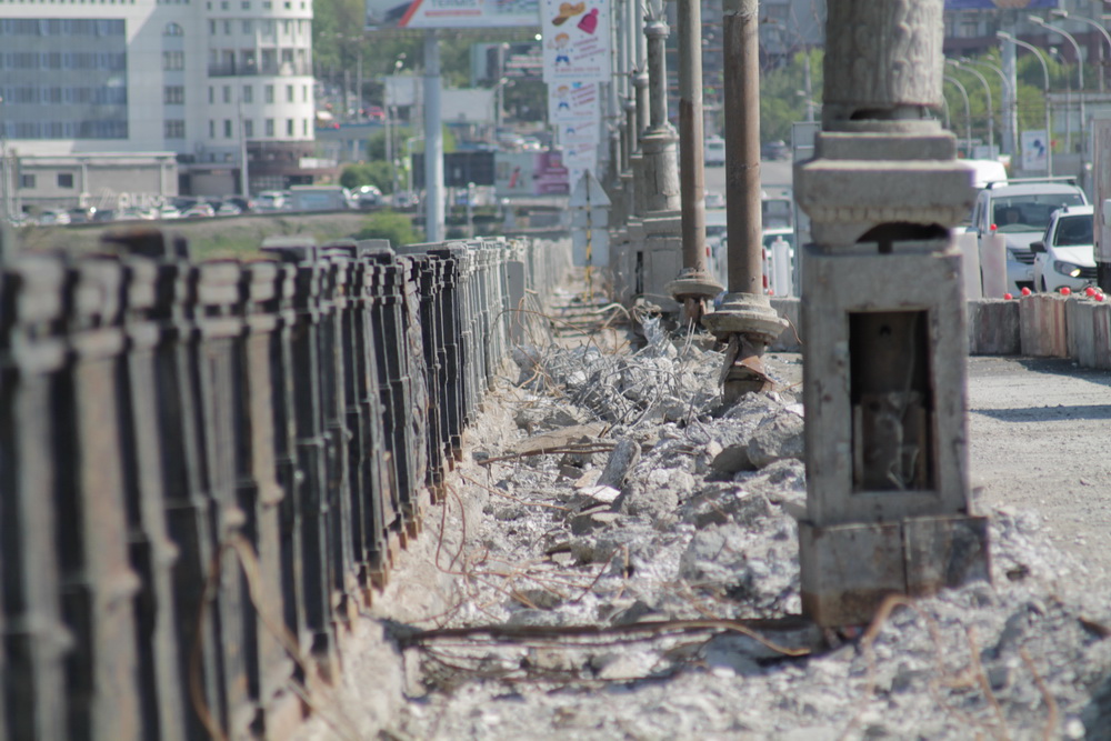 Ремонт Октябрьского моста. Май 2023 года