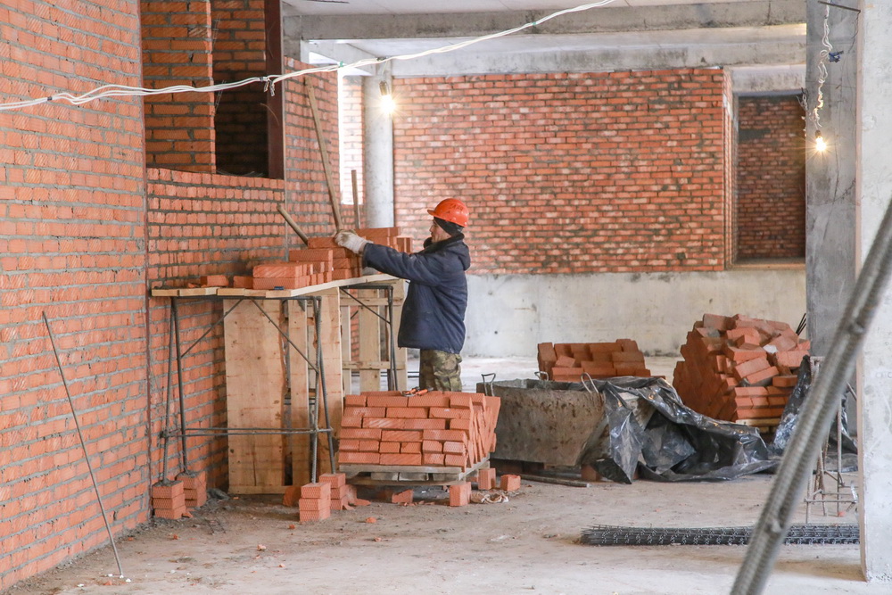 Строительство школы №54. Январь 2022 года