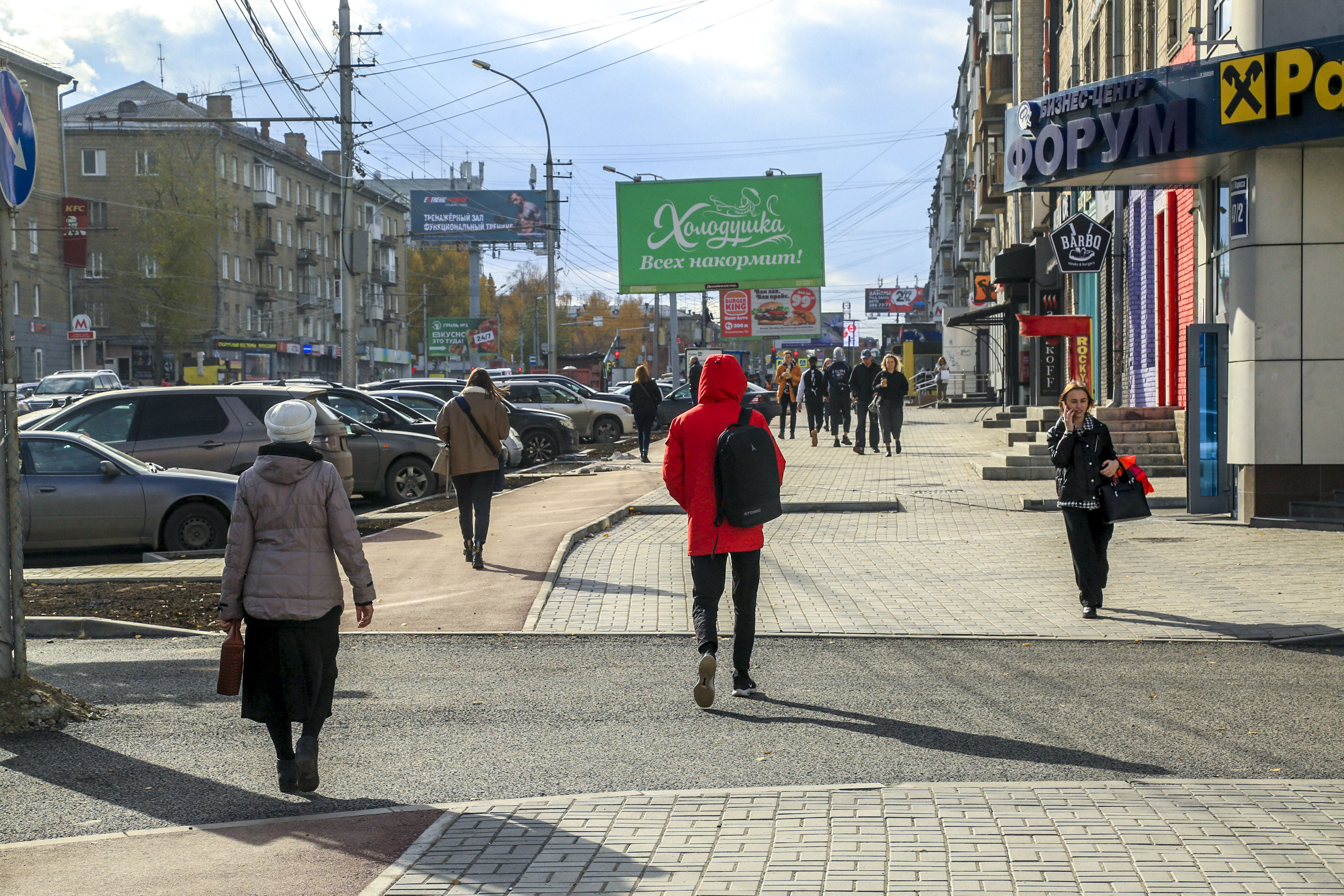 Завершающая стадия ремонта на проспекте Маркса. 12 октября 2022 года