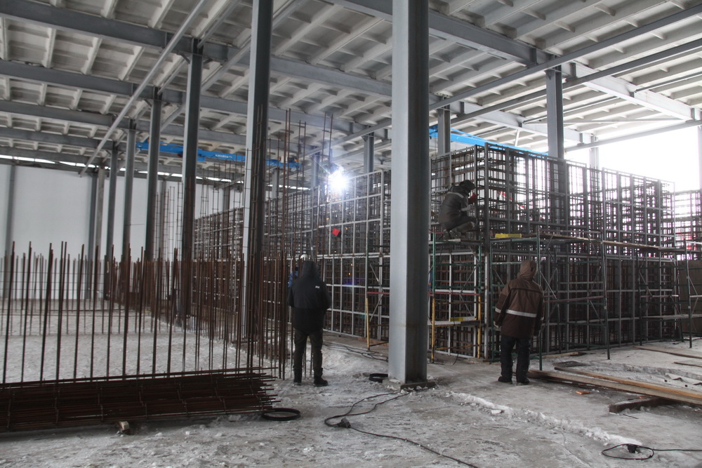 Стройка очистных сооружений у станции метро «Спортивная». Февраль 2022 года