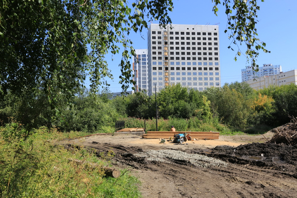 Строительство парка «Каменка». Август 2023 года