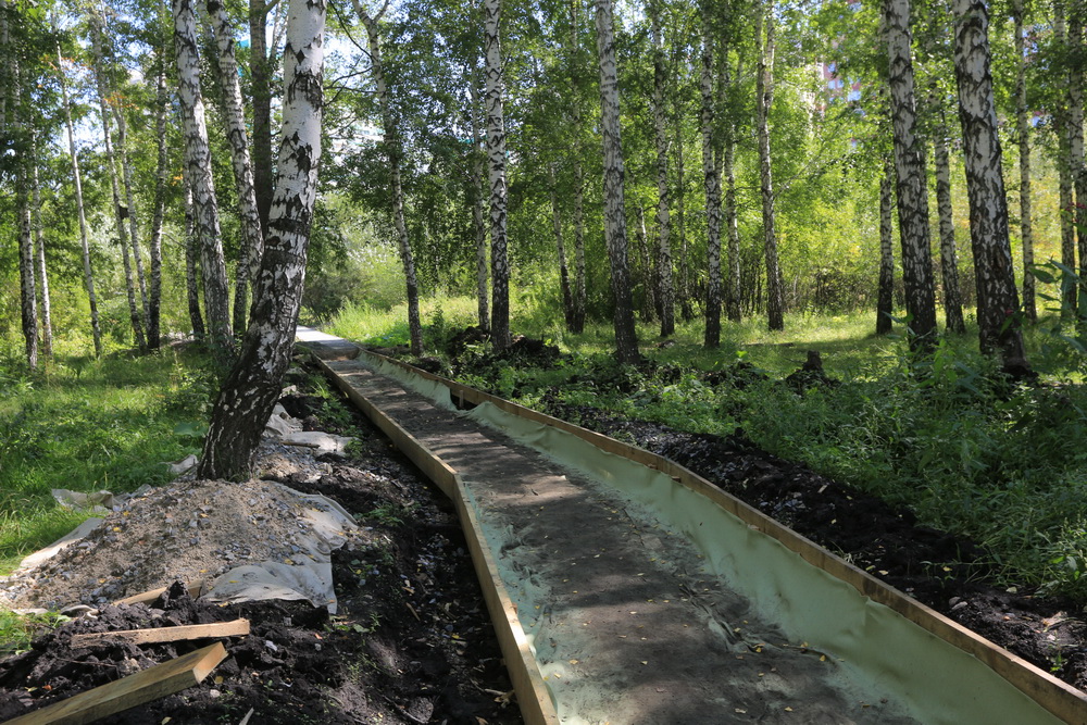 Строительство парка «Каменка». Август 2023 года