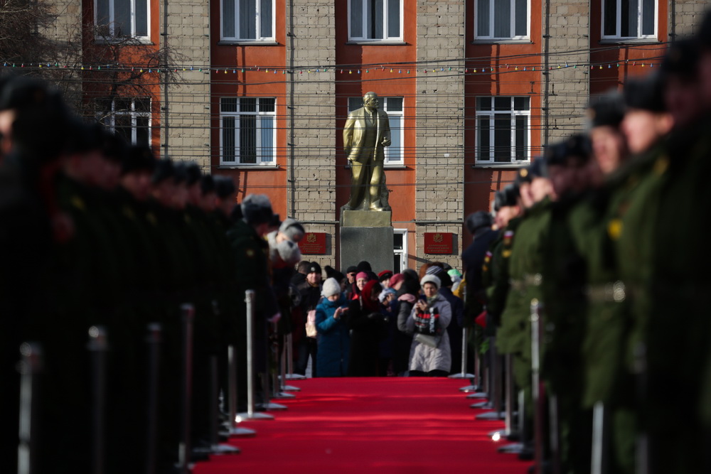 Церемония зажжения Вечного огня на Монументе Славы 7 ноября 2019 года