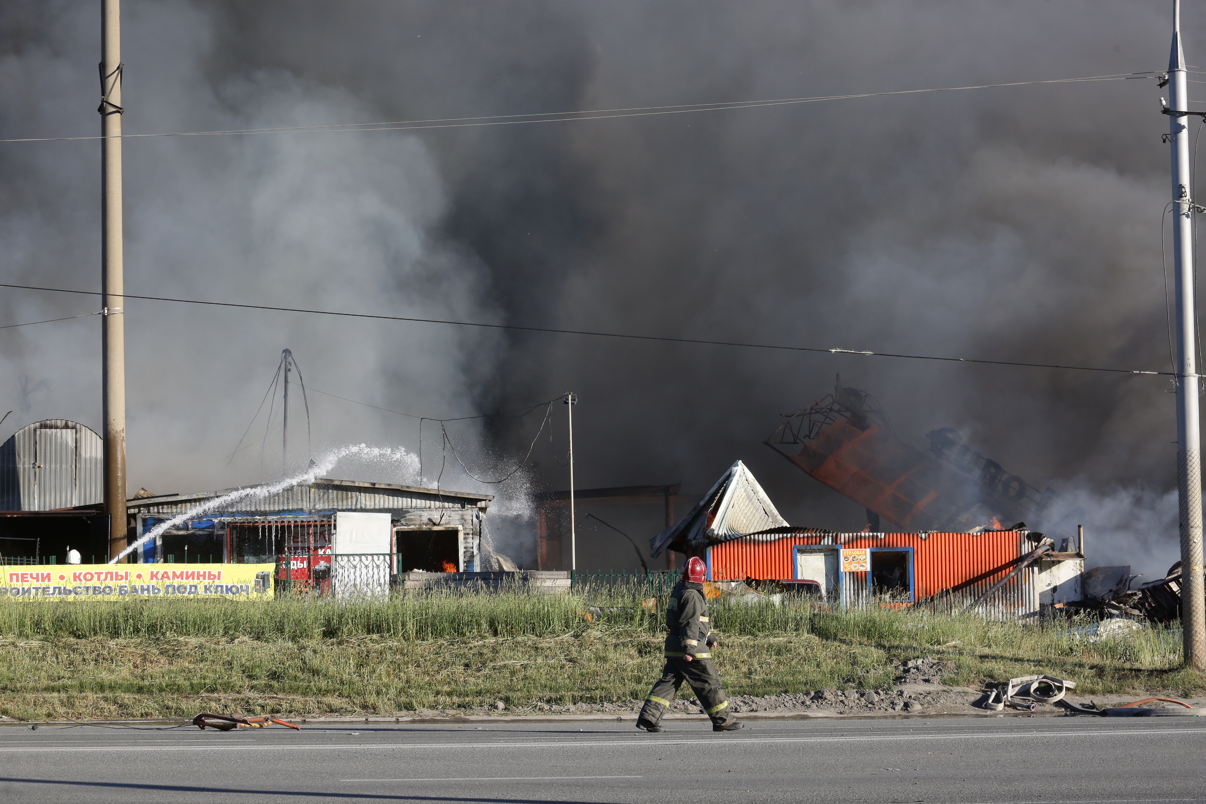 Тушение пожара на ГБШ. 14 июня 2021 года