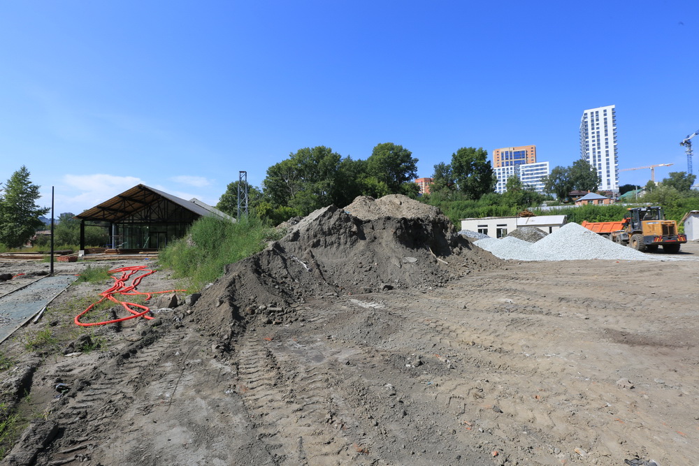 Строительство парка «Каменка». Август 2023 года