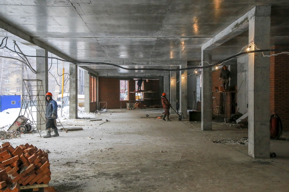 Строительство школы №54. Январь 2022 года