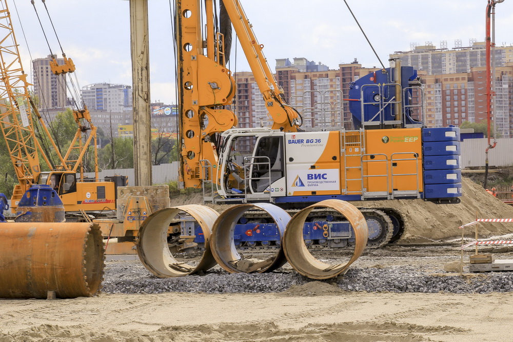 Первая опора четвёртого моста. Август 2020 года