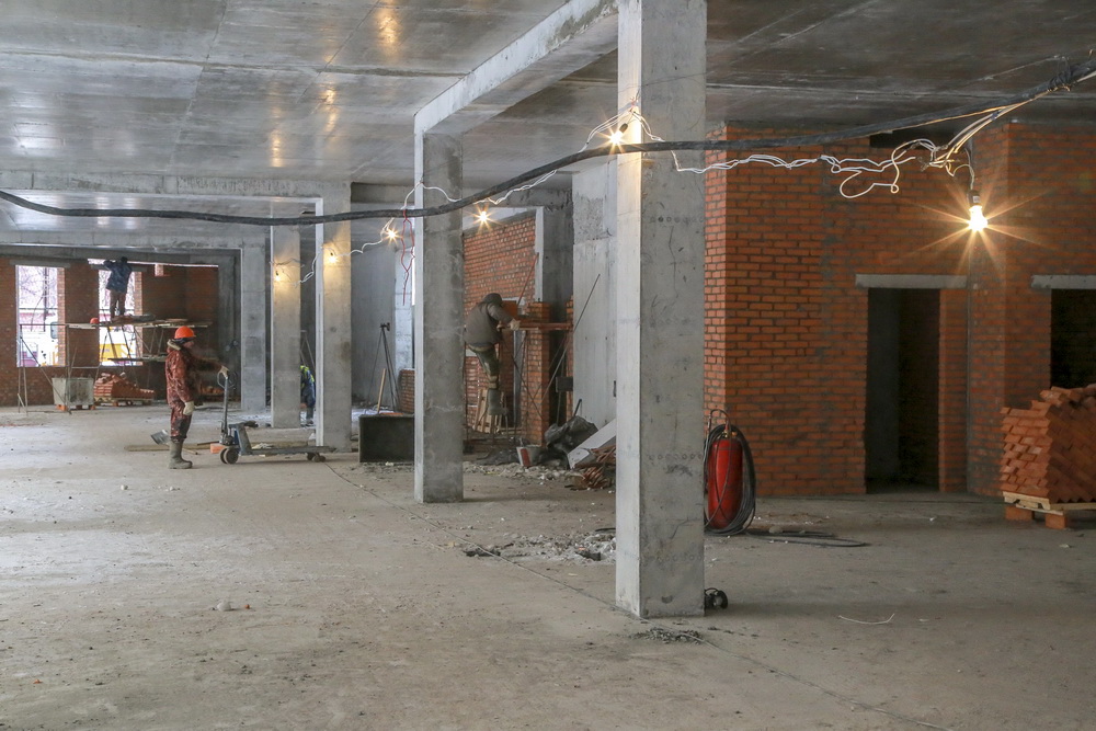 Строительство школы №54. Январь 2022 года