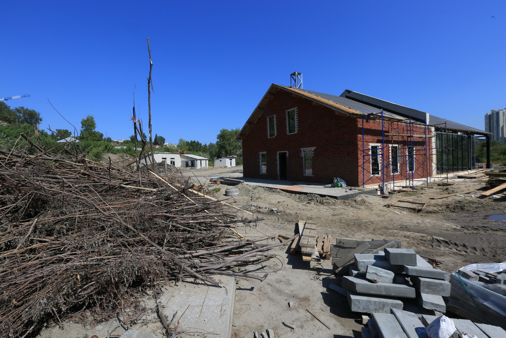 Строительство парка «Каменка». Август 2023 года