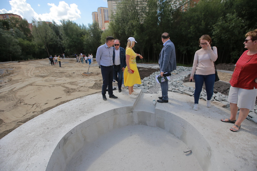 Благоустройство будущего парка в пойме Ельцовки. Июль 2022 года