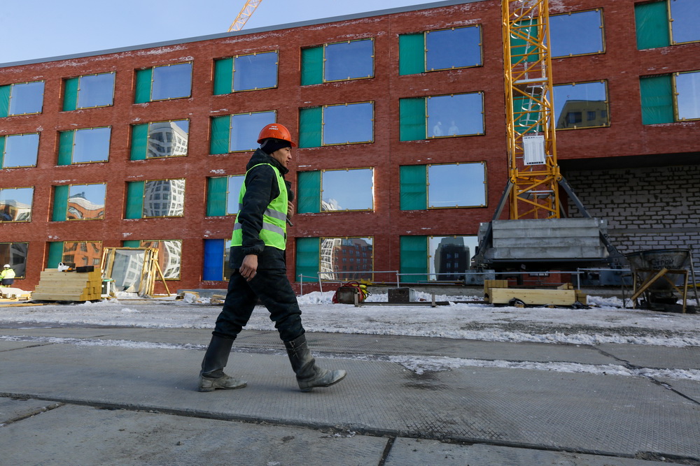 Строительство школы в «Европейском береге». Март 2022 года