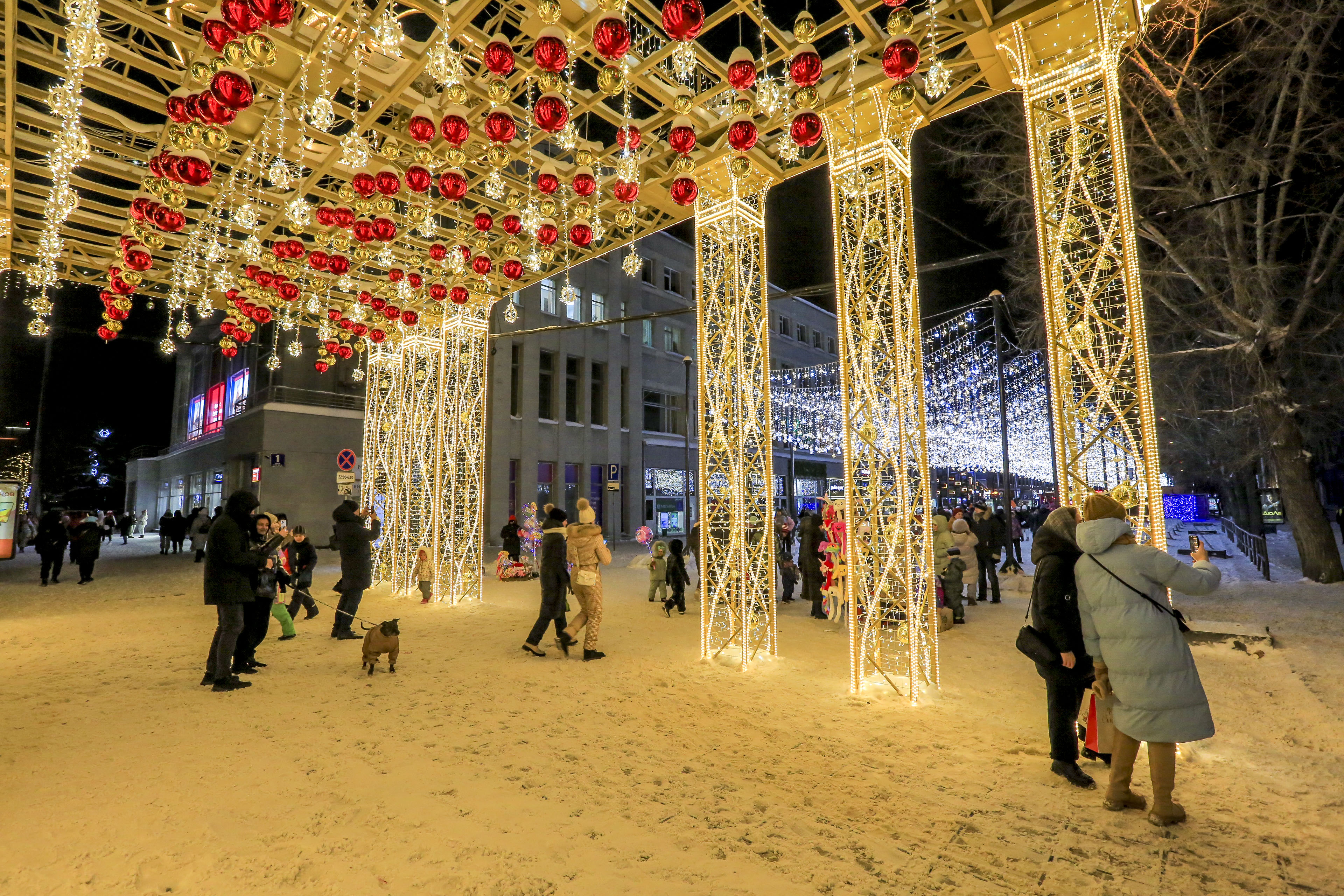 Новосибирск новогодний: улица Ленина