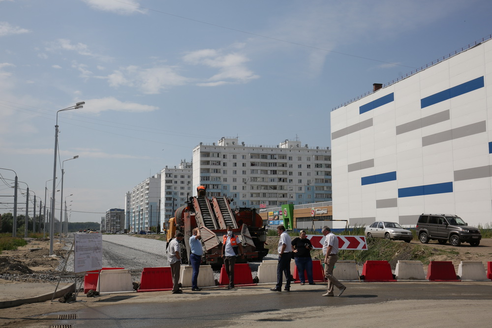 Второй этап строительства дороги на улице Титова. Июль 2020 года