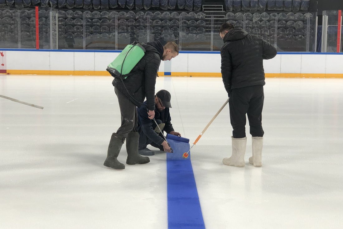 Процесс нанесения разметки