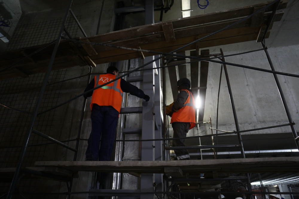 Строительство станции «Спортивная». Апрель 2022 года