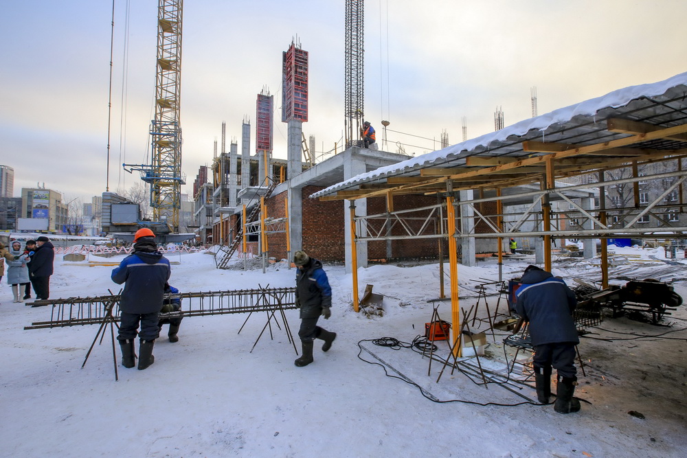 Строительство школы №54. Январь 2022 года