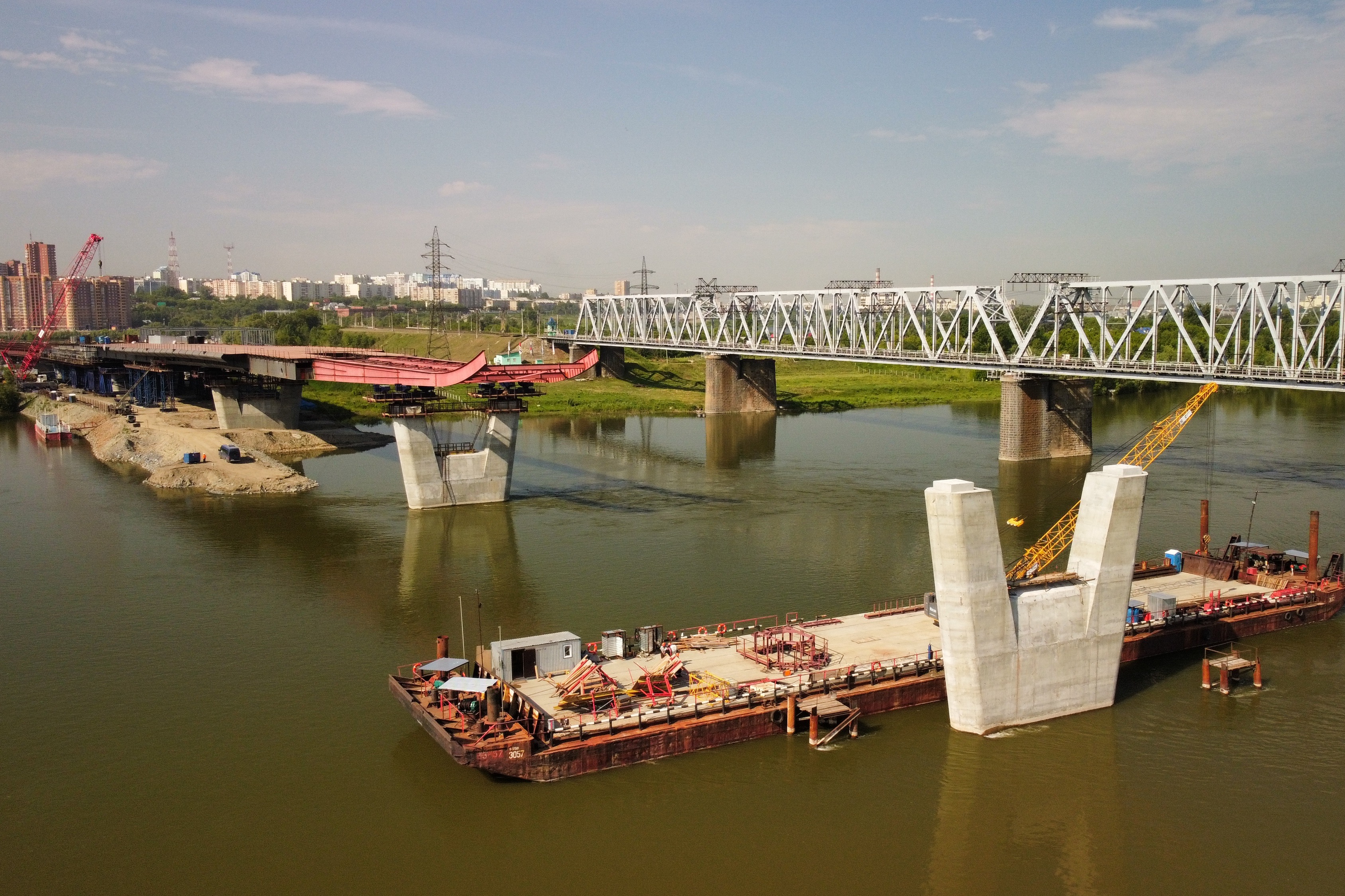 Строительство четвёртого моста. 18 июня 2021 года