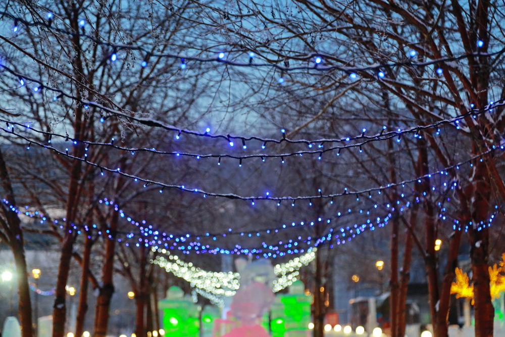 Ледовый городок на Михайловской набережной. Декабрь 2022 года