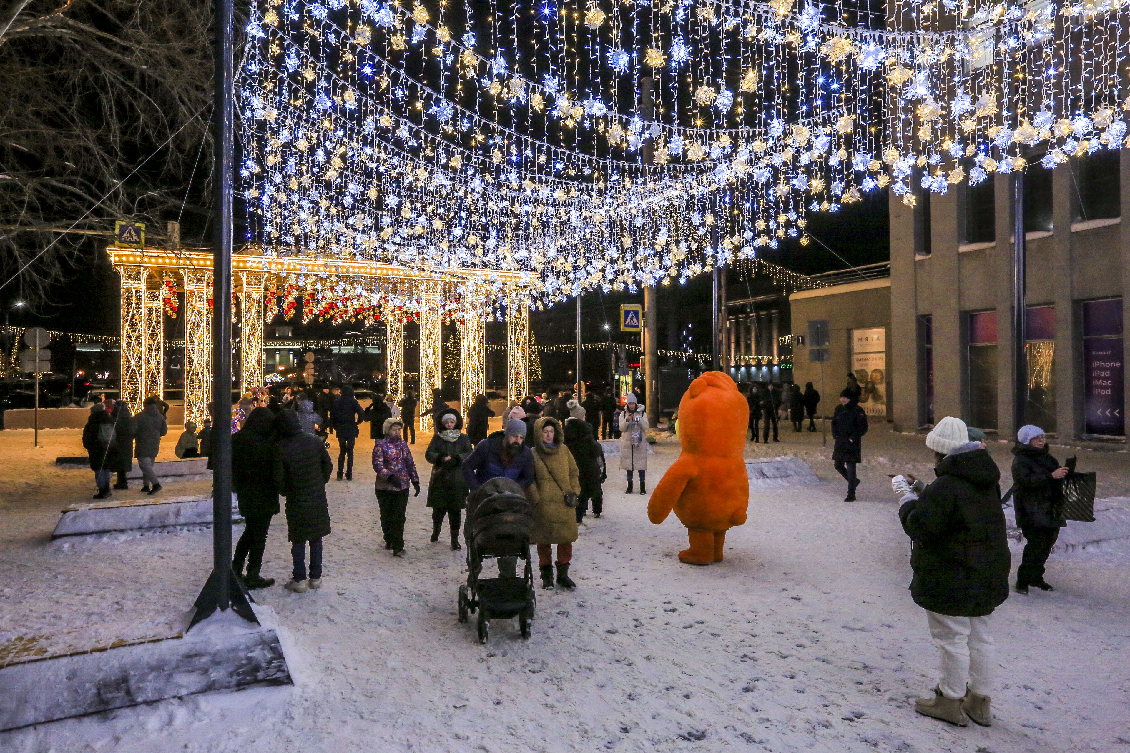 Новосибирск новогодний: улица Ленина