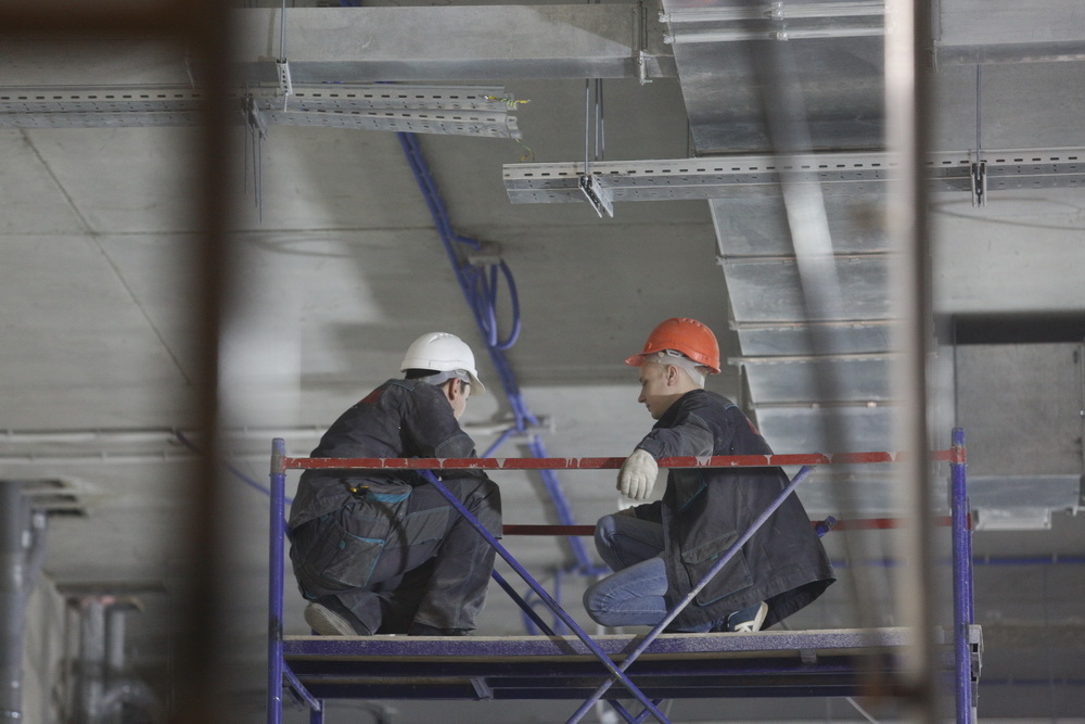 Строительство станции «Спортивная». Апрель 2022 года