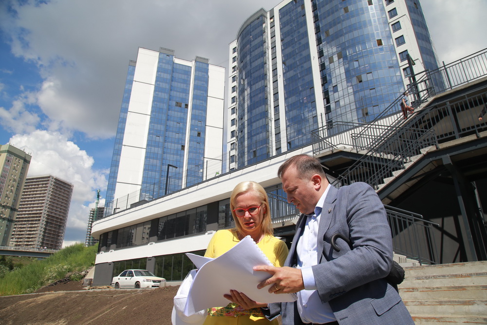 Благоустройство будущего парка в пойме Ельцовки. Июль 2022 года