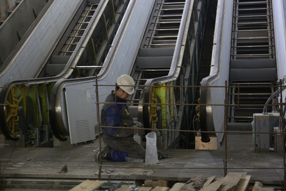 Строительство станции «Спортивная». Апрель 2022 года