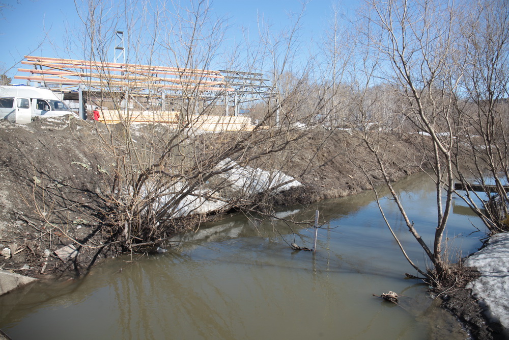 Строительство парка «Каменка». Апрель 2023 года