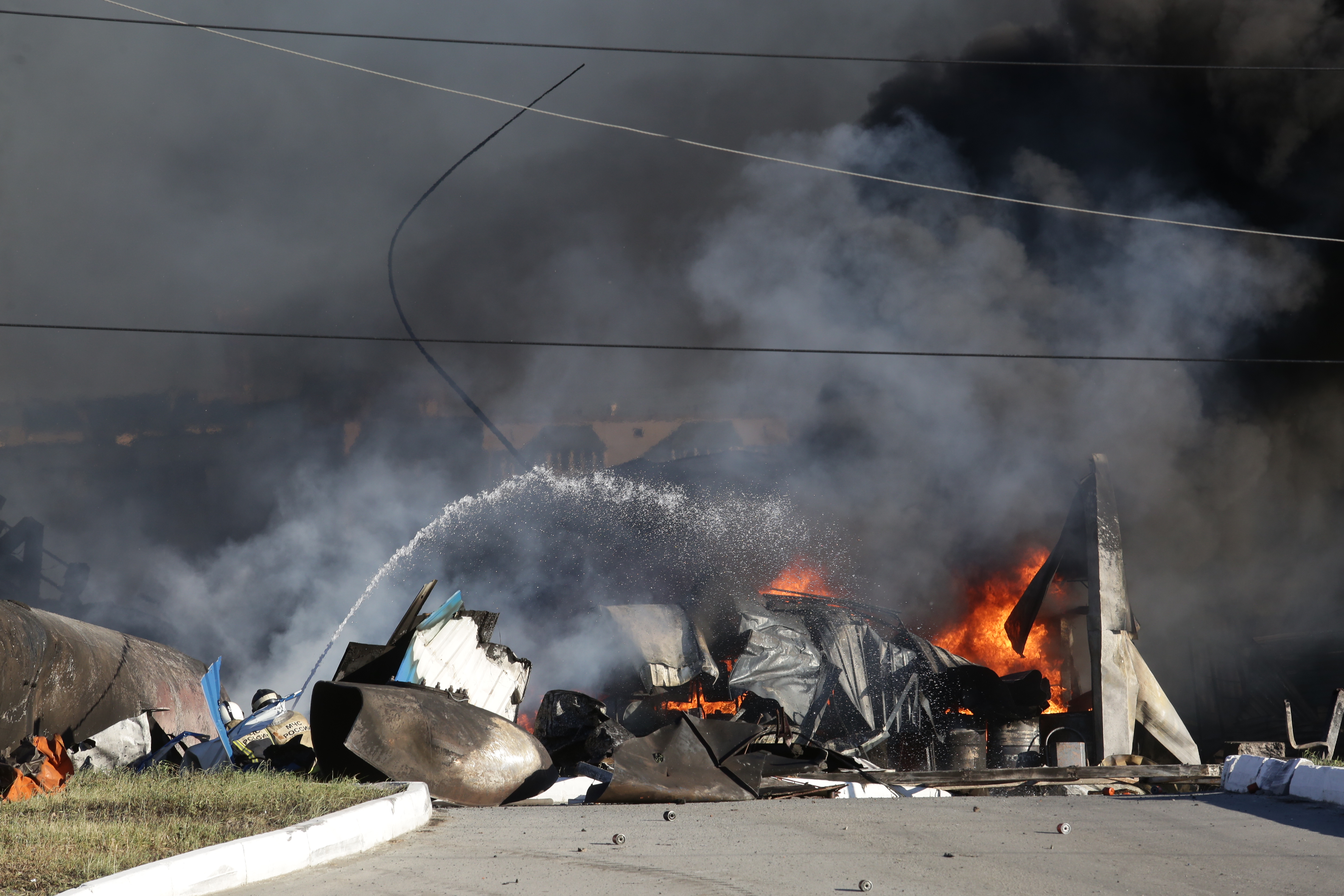 Тушение пожара на ГБШ. 14 июня 2021 года