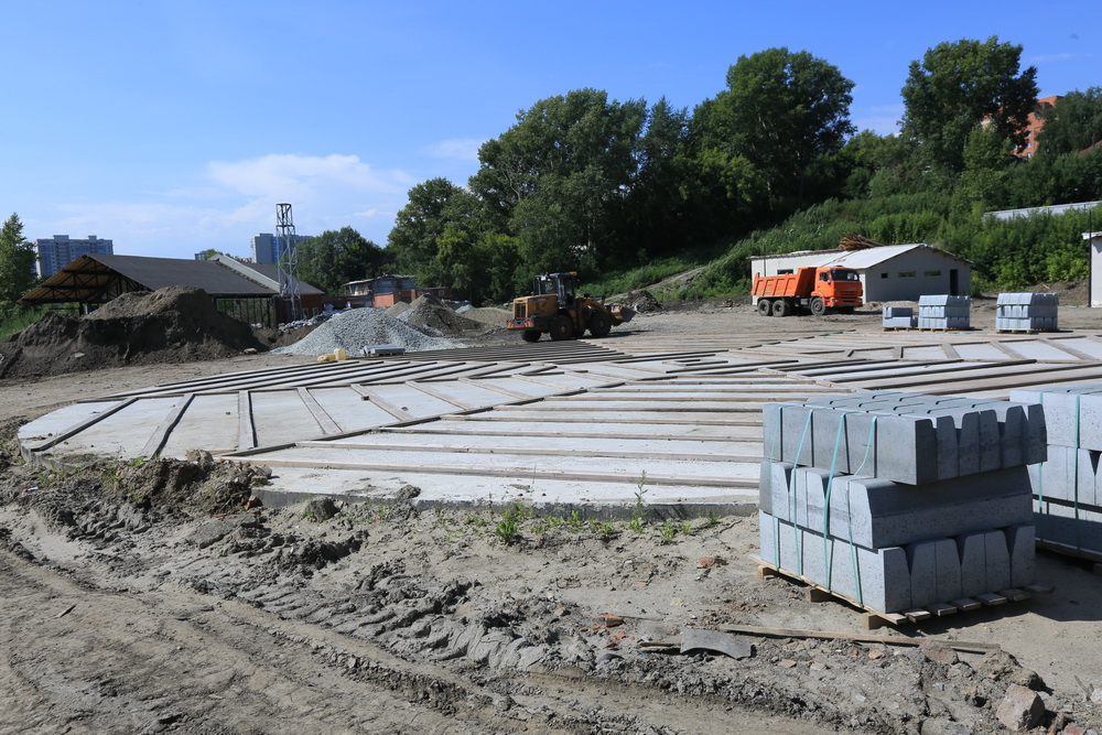 Строительство парка «Каменка». Август 2023 года