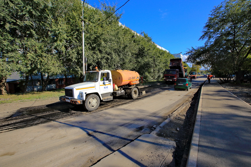 Ремонт на улице Сержанта Коротаева. Сентябрь 2021 года