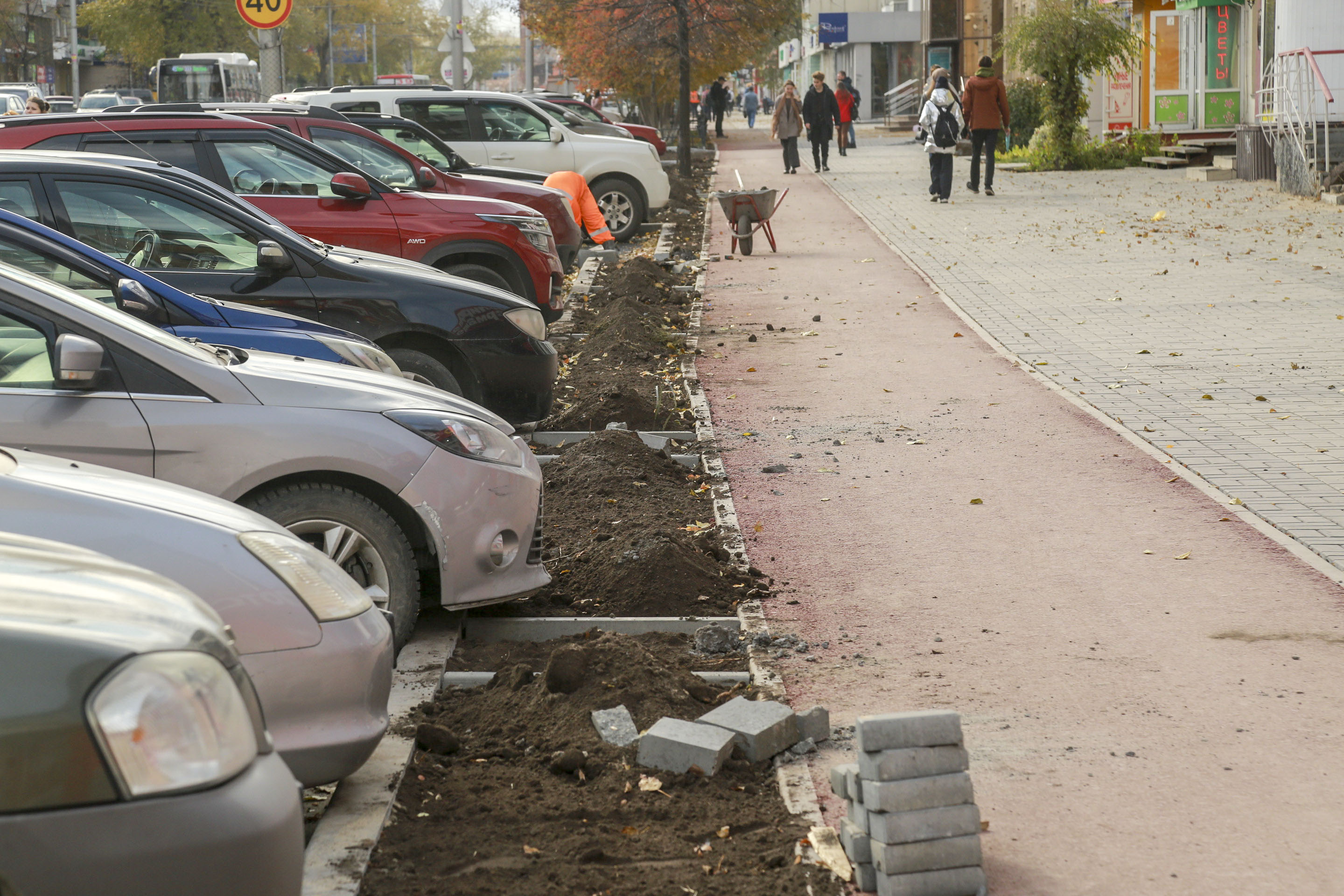 Завершающая стадия ремонта на проспекте Маркса. 12 октября 2022 года