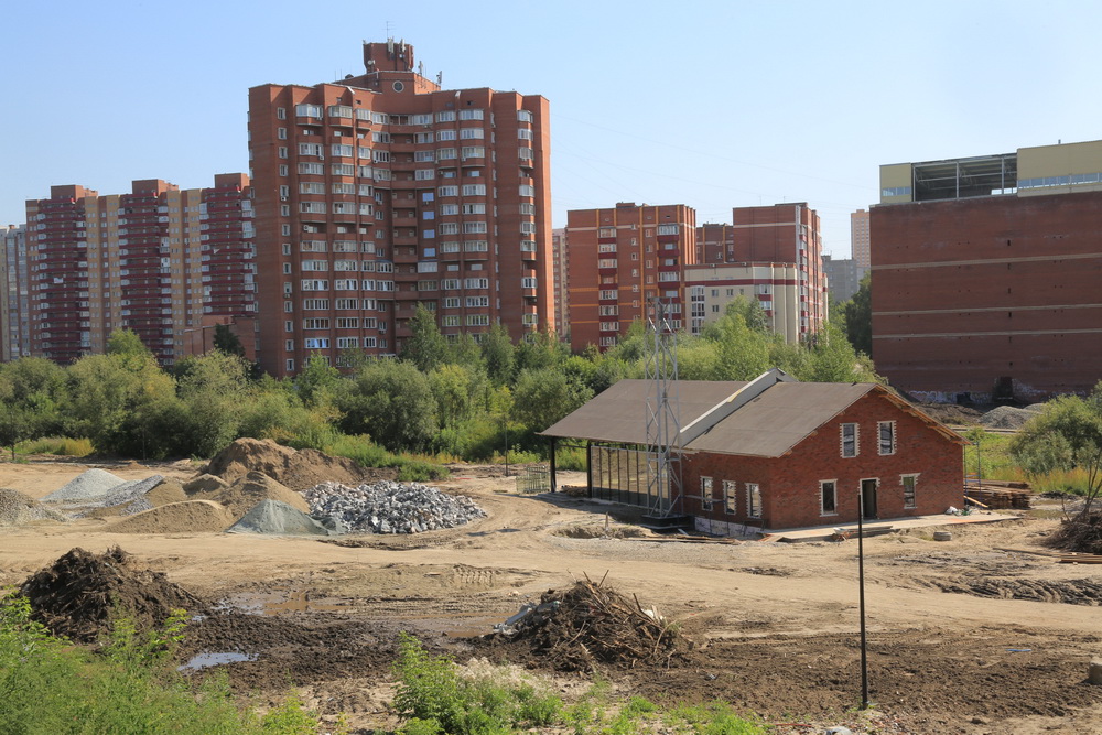 Строительство парка «Каменка». Август 2023 года