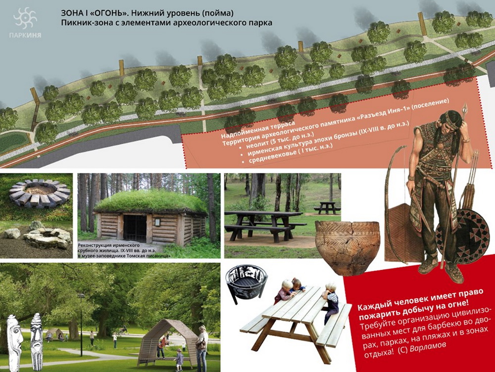 Концепция благоустройства парка на берегу Ини