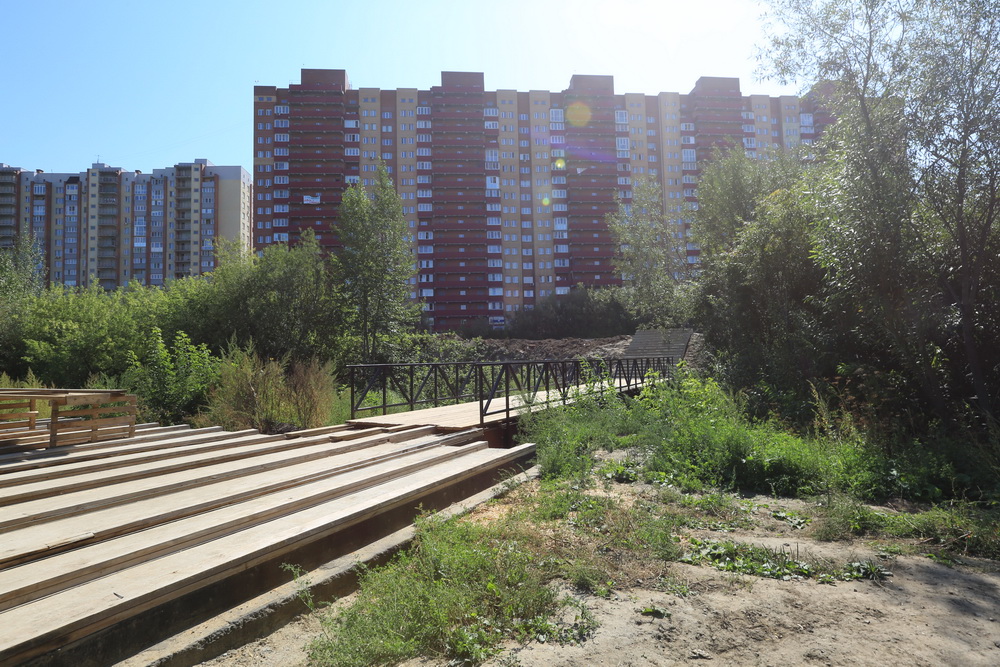 Строительство парка «Каменка». Август 2023 года