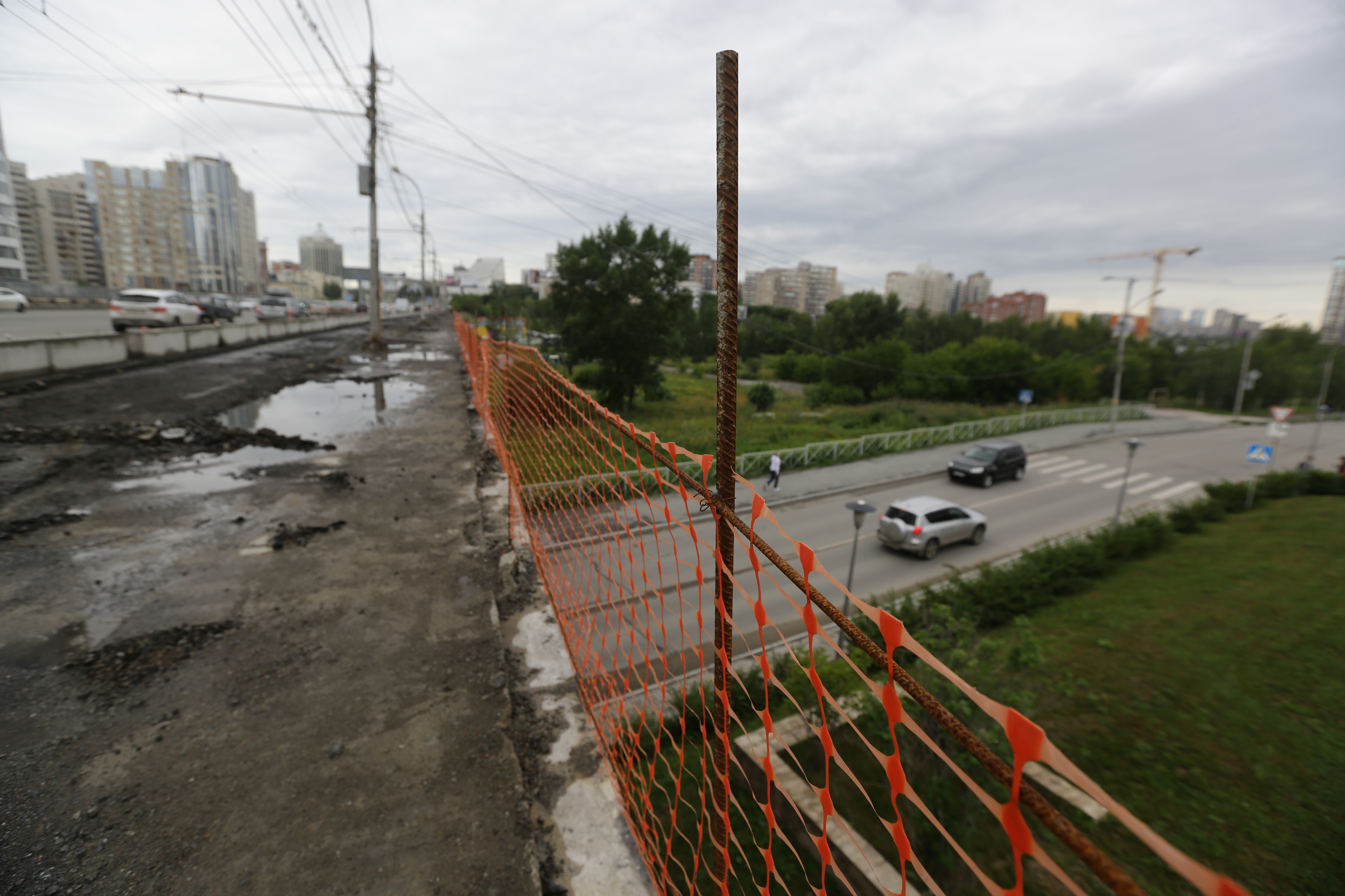 Ремонт путепровода на Октябрьской магистрали. Июль 2022 года