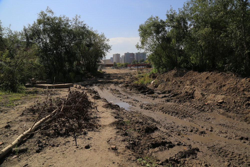 Строительство парка «Каменка». Август 2023 года