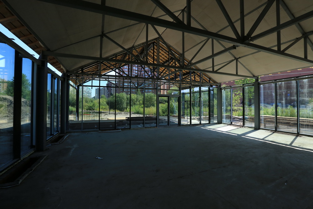 Строительство парка «Каменка». Август 2023 года