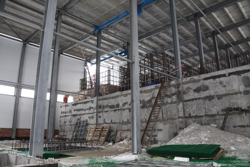 Стройка очистных сооружений у станции метро «Спортивная». Февраль 2022 года