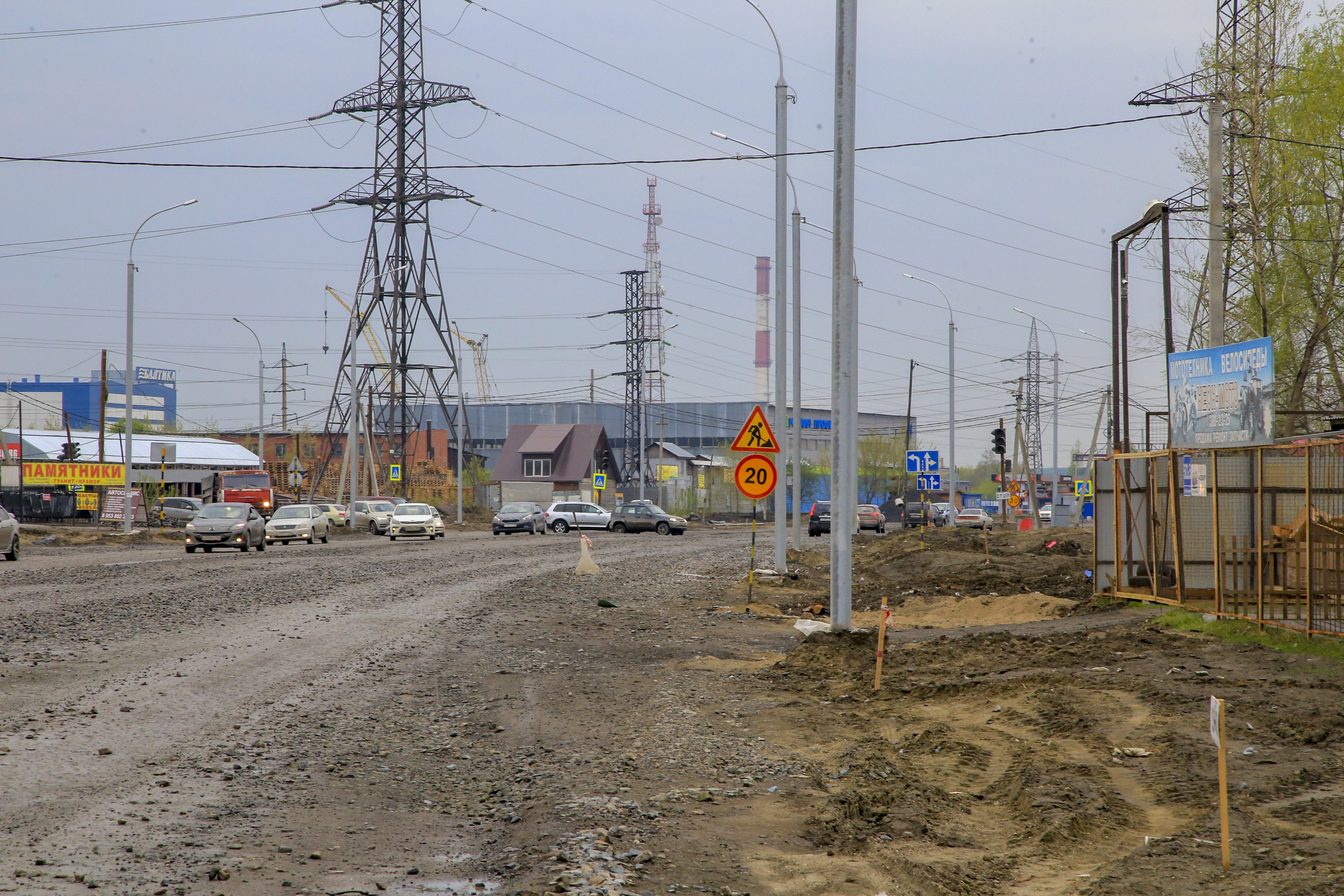 Процесс реконструкции улицы Большой (апрель 2020 года)